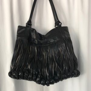 Katherine Kwei black & bronze hand bag